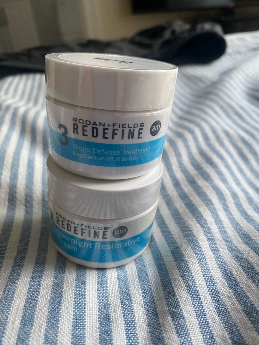 Rodan + Fields REDEFINE White and Light Blue Skincare Creams